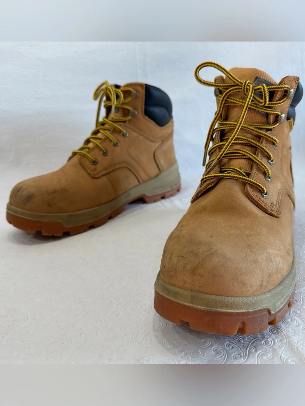 Herman Survivors Mens Boulder Steel Toe Work Boot Size 9W Tan Leather Safety